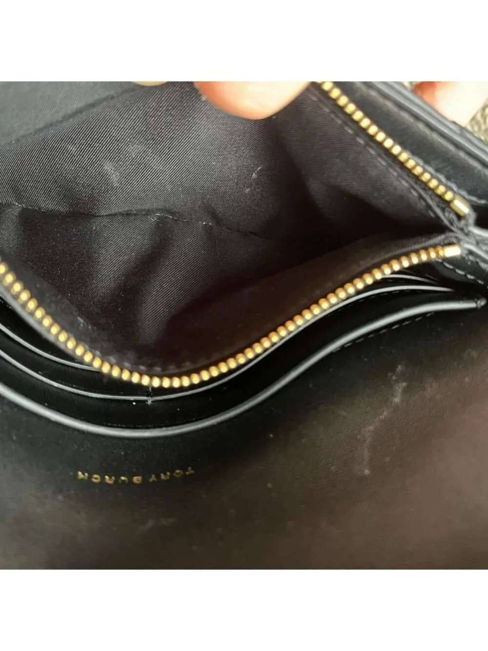 Tory Burch Black Kira Chevron Leather Chain Wallet Crossbody Bag - Picture 4 of 8